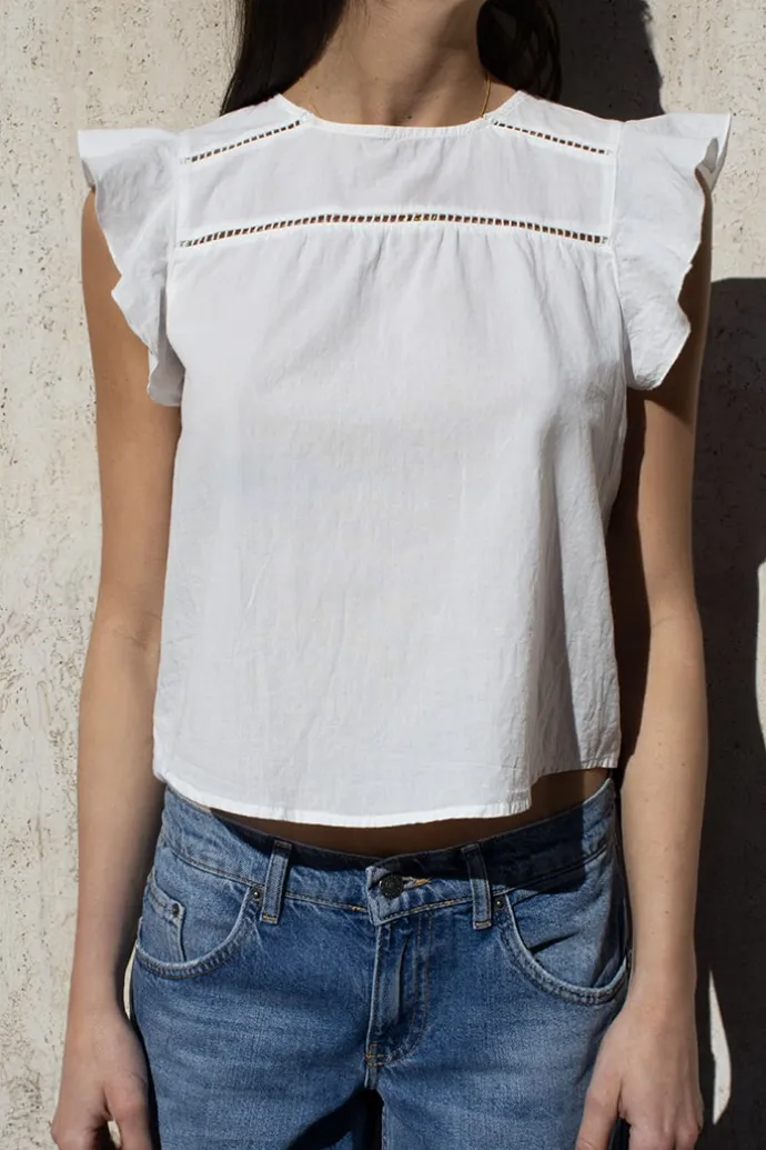 Donna Subdued Blusa con rouches