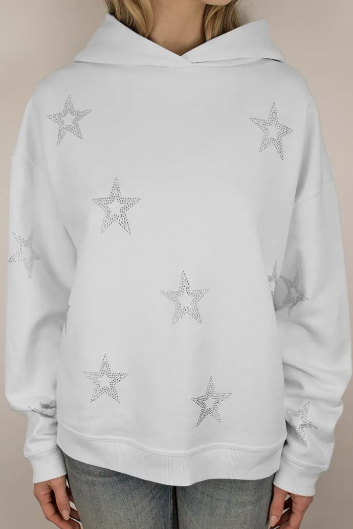 Donna Subdued Felpa Stelle Strass