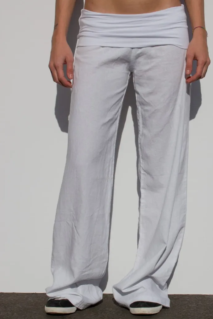 Donna Subdued Pantaloni palazzo fascia in vita
