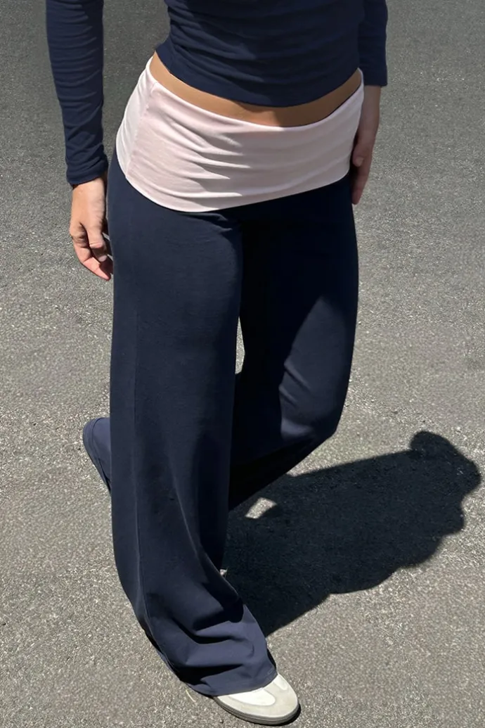 Donna Subdued Pantaloni Wide-leg con risvolto