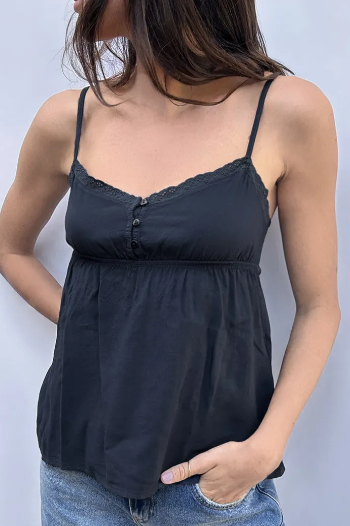 Donna Subdued Tank top con bottoncini
