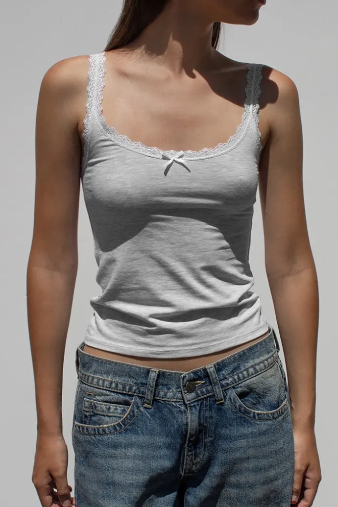 Donna Subdued Tank top fiocchetto e pizzo