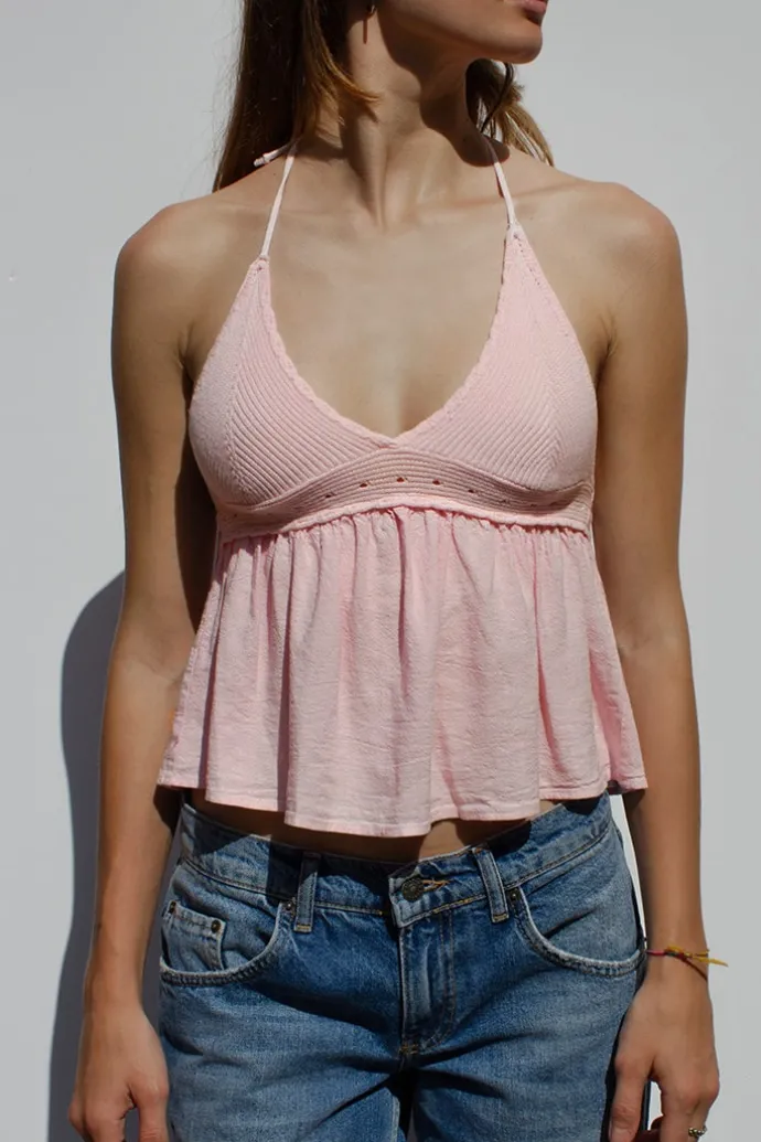 Donna Subdued Top con balza