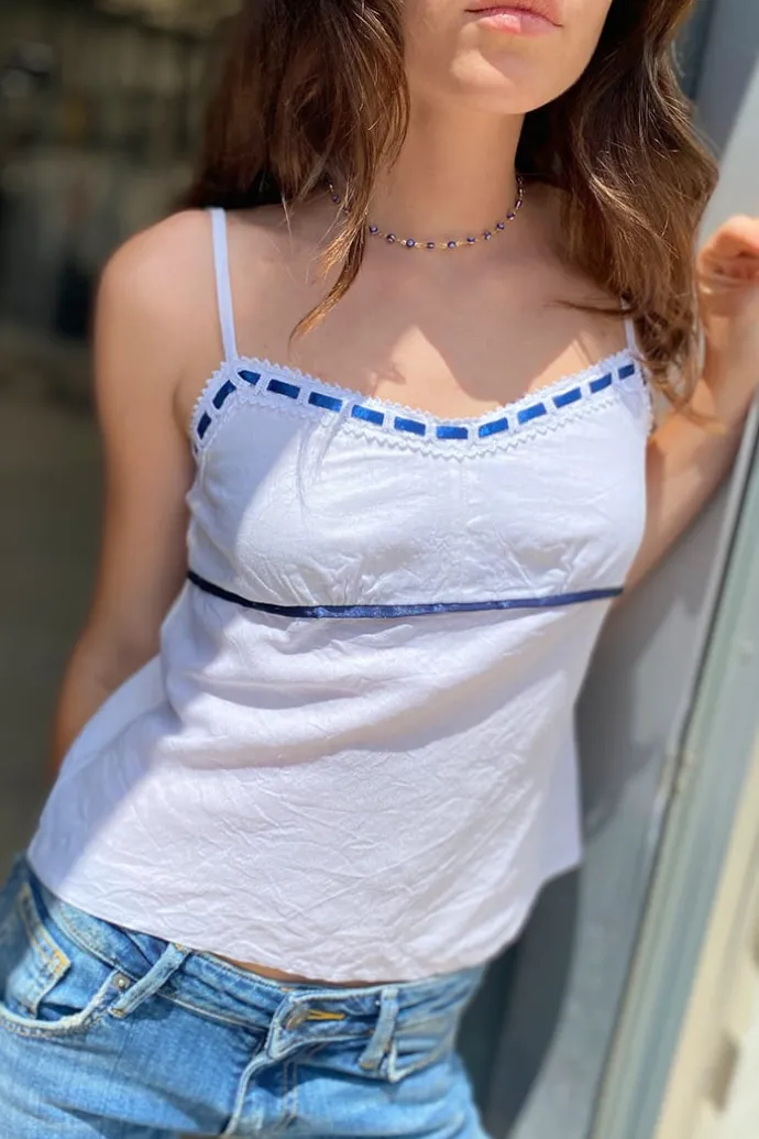 Donna Subdued Top inserti in raso