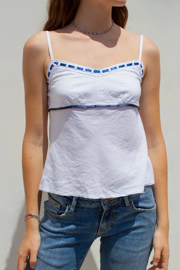 Donna Subdued Top inserti in raso