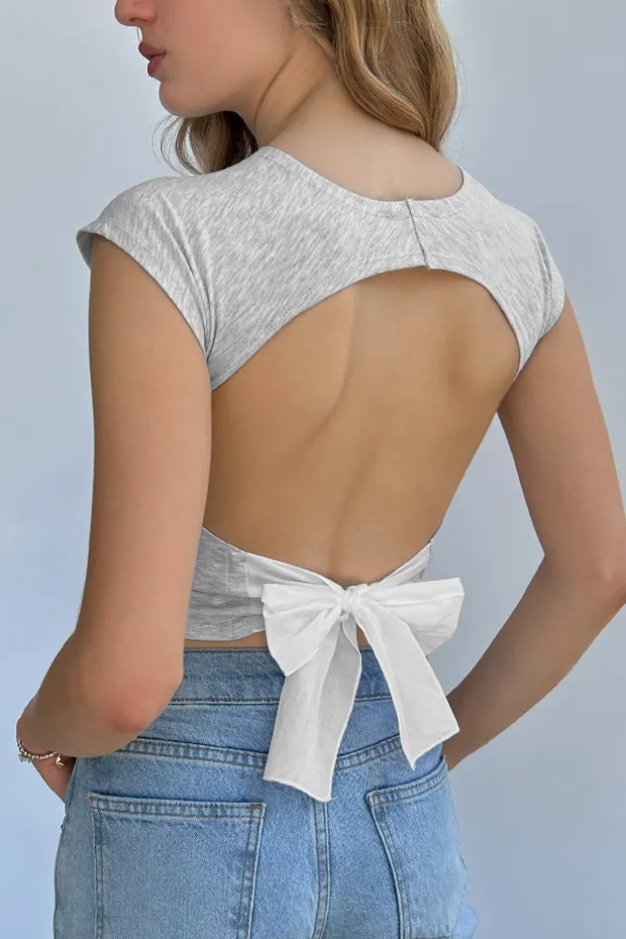 Donna Subdued T-shirt fiocco dietro