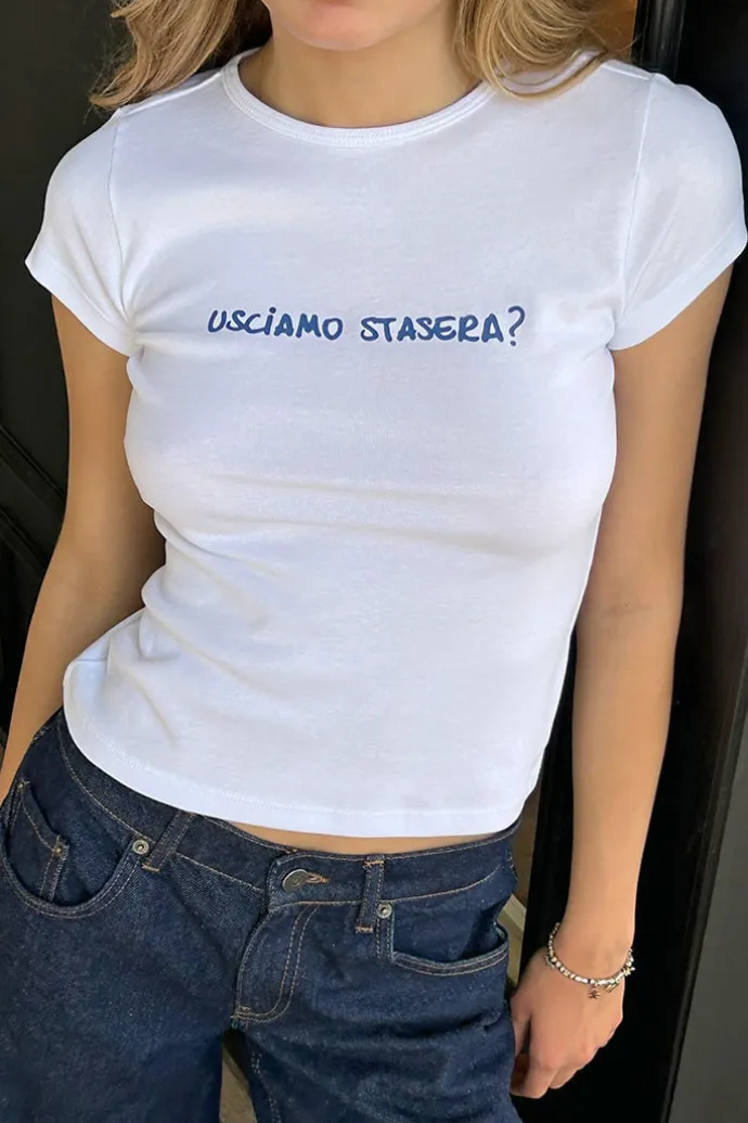 Donna Subdued T-shirt Usciamo stasera